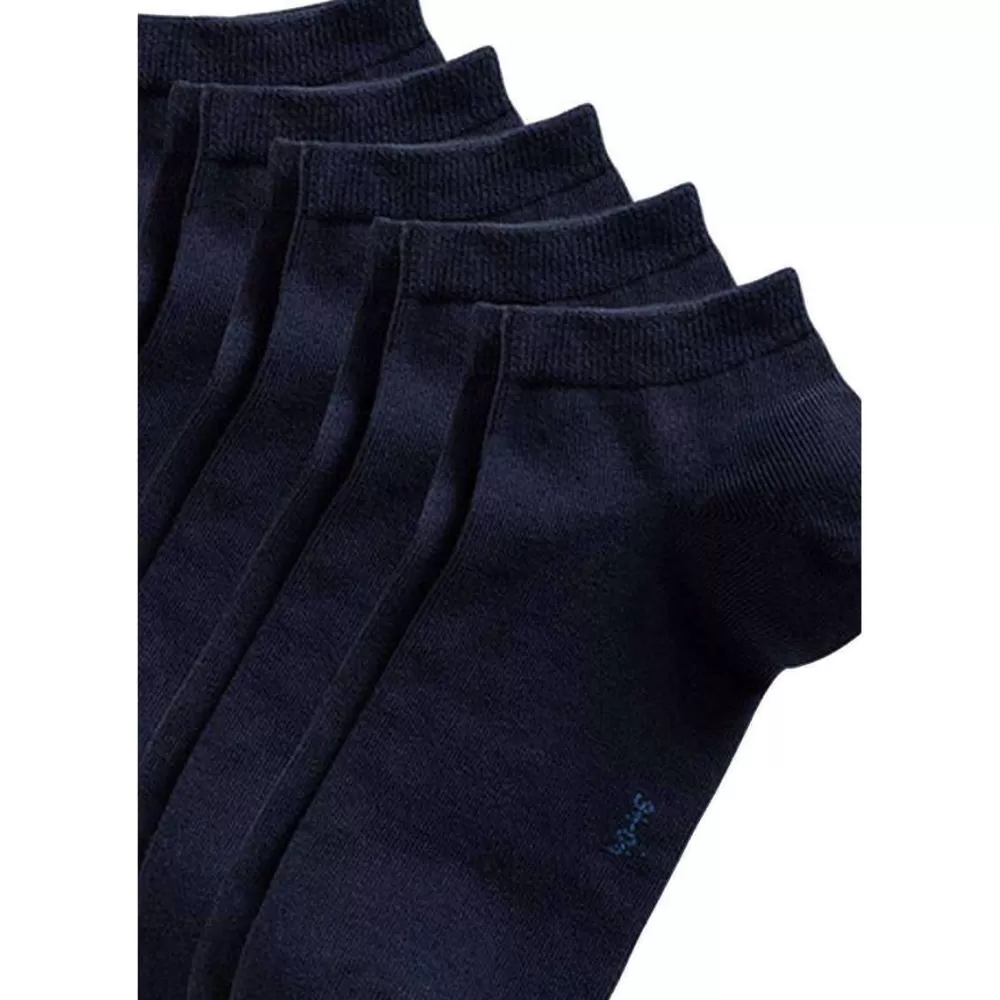 Esprit Men's Socks^Navy Block Coloured Sneaker 5 Pack Socks