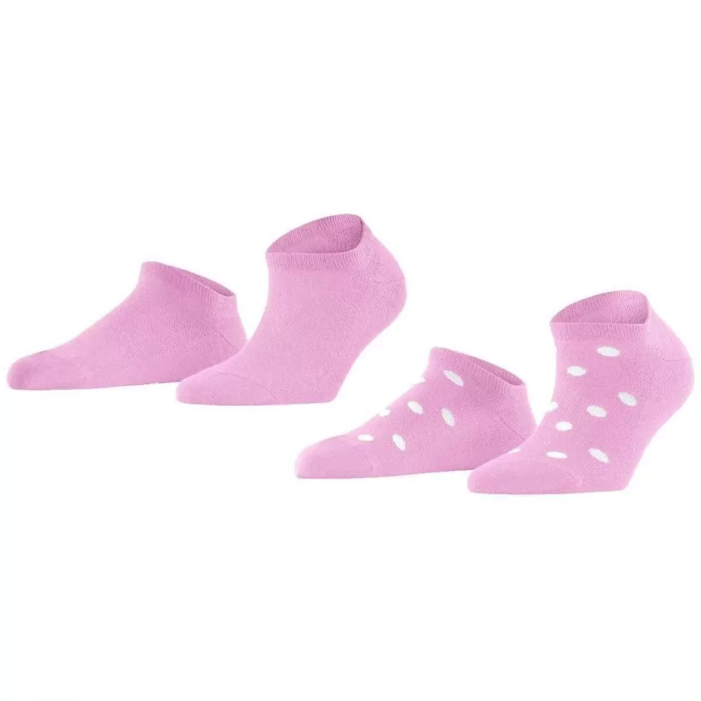 Esprit Women's Socks^Pink Mesh Dot 2 Pack Sneaker Socks