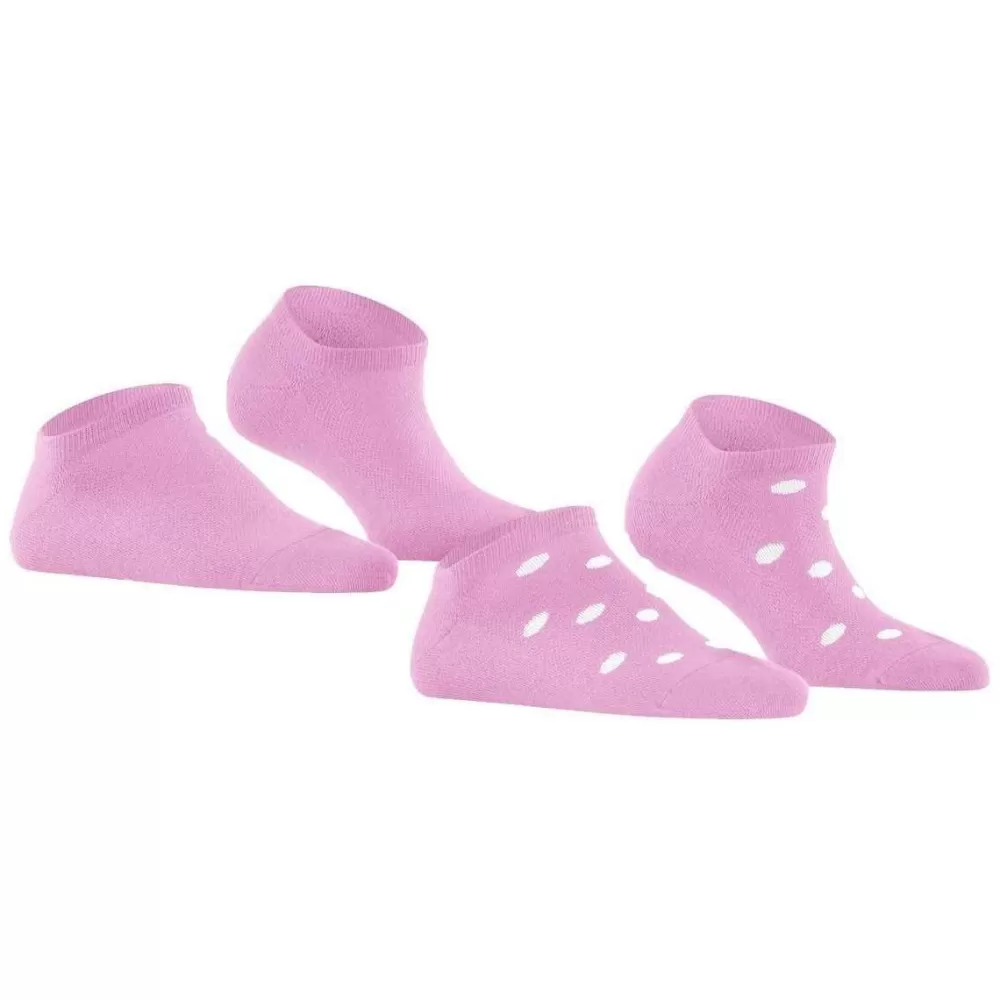Esprit Women's Socks^Pink Mesh Dot 2 Pack Sneaker Socks
