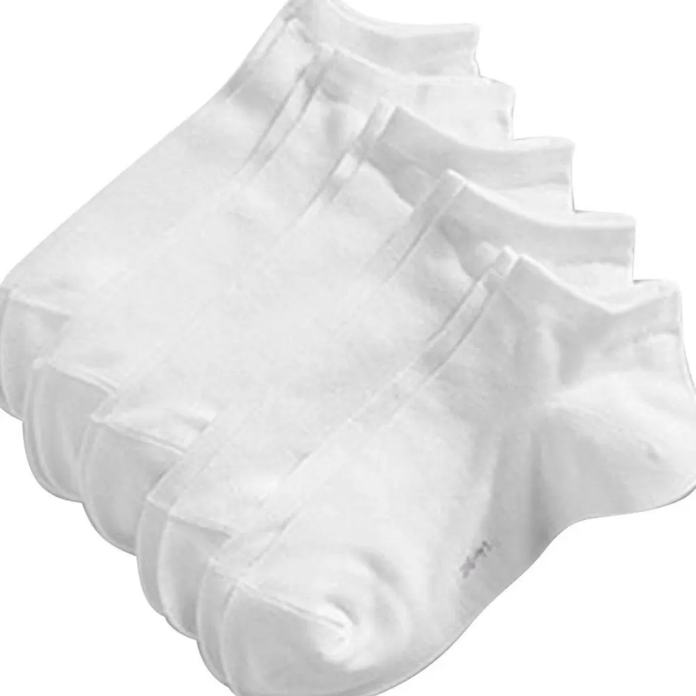 Esprit Women's Socks^White Solid Block Colour Sneaker 5 Pack Socks