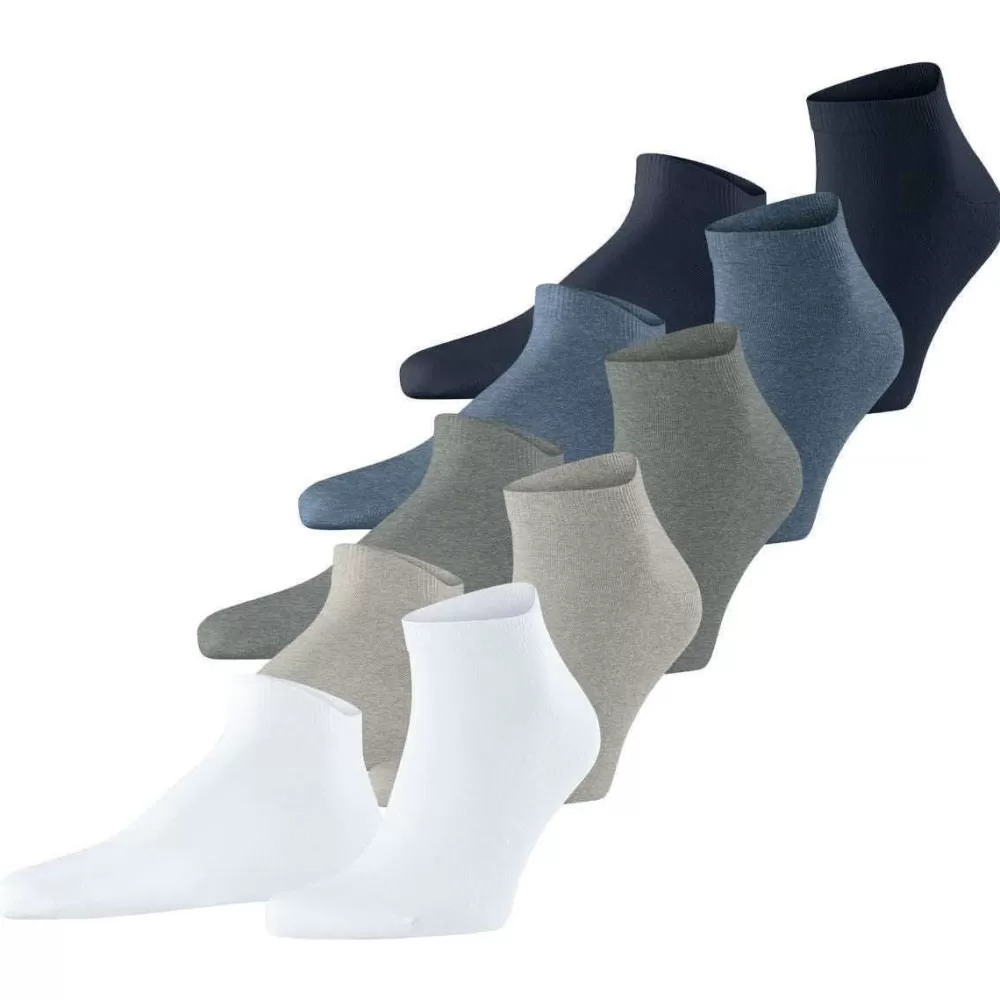 Esprit Men's Socks^White Solid Mix 5 Pack Sneaker Socks