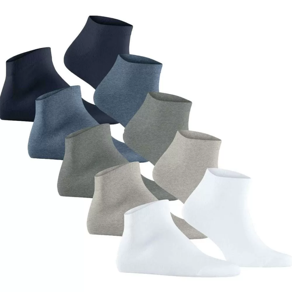 Esprit Men's Socks^White Solid Mix 5 Pack Sneaker Socks