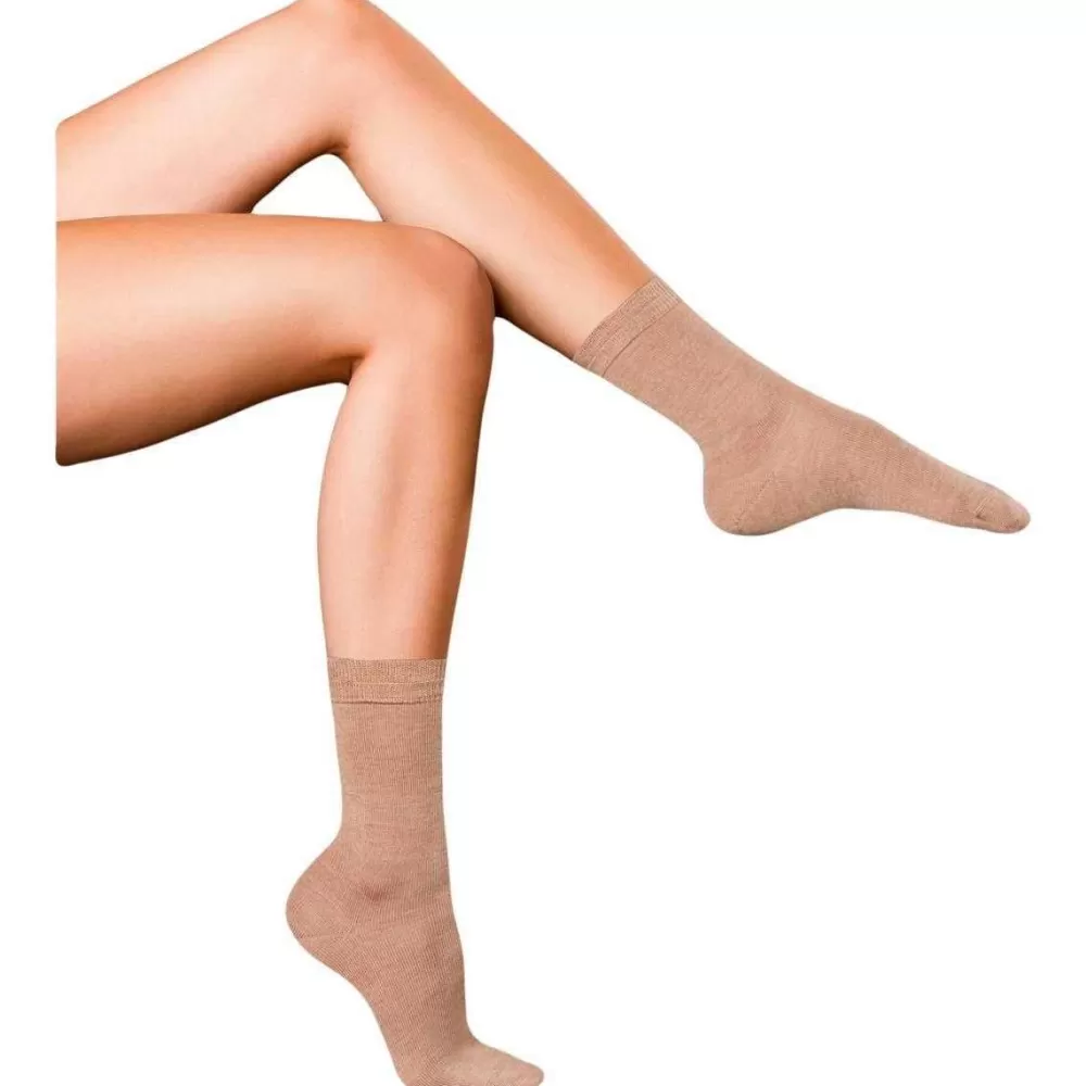 Falke Women's Socks^Beige Finest No4 Camel And Silk Socks