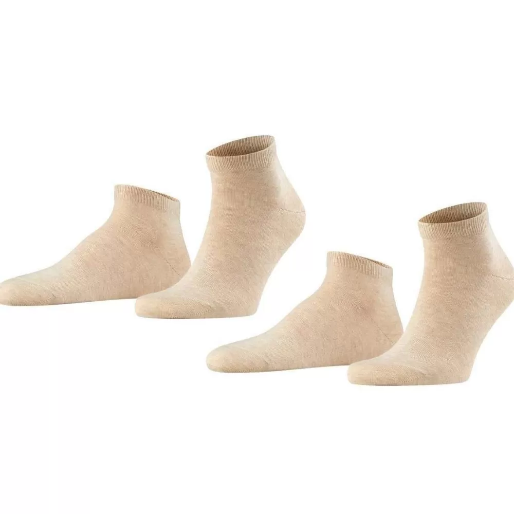 Falke Men's Socks^Beige Happy 2 Pack Sneaker Socks