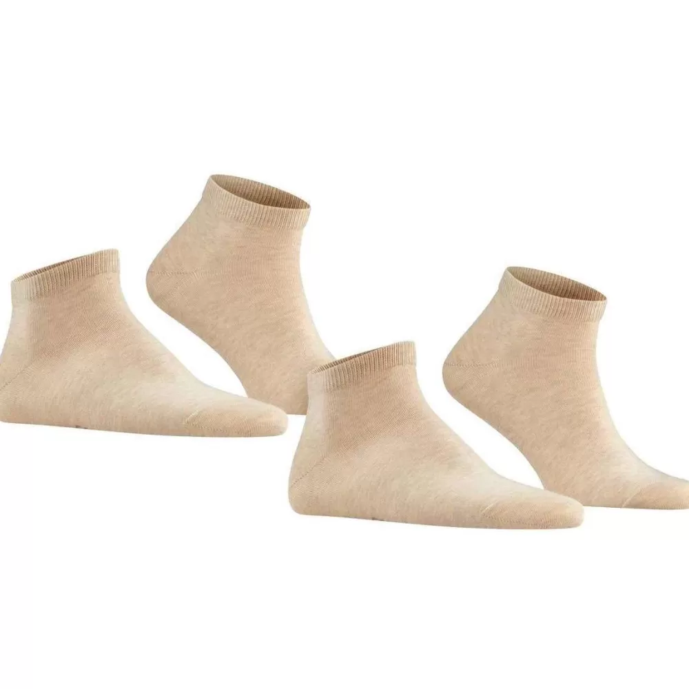 Falke Men's Socks^Beige Happy 2 Pack Sneaker Socks