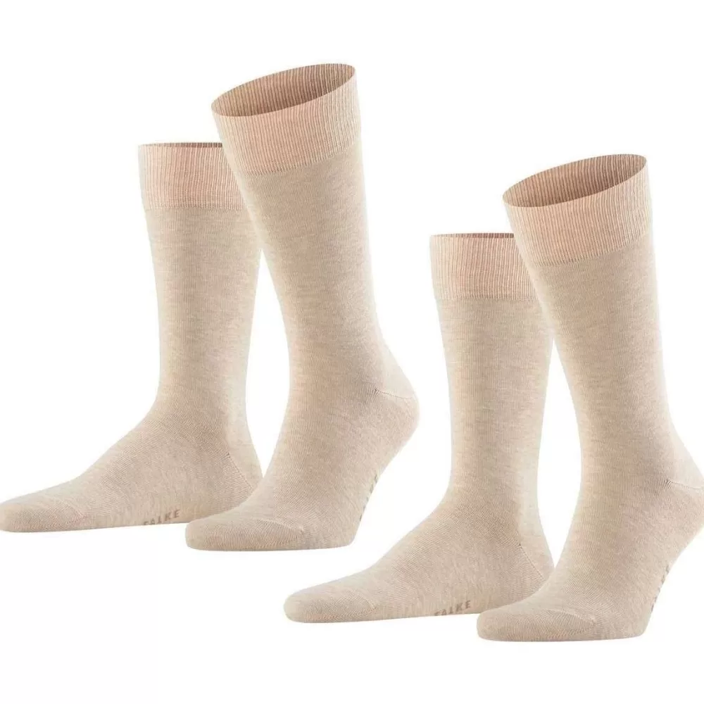 Falke Men's Socks^Beige Happy 2 Pack Socks
