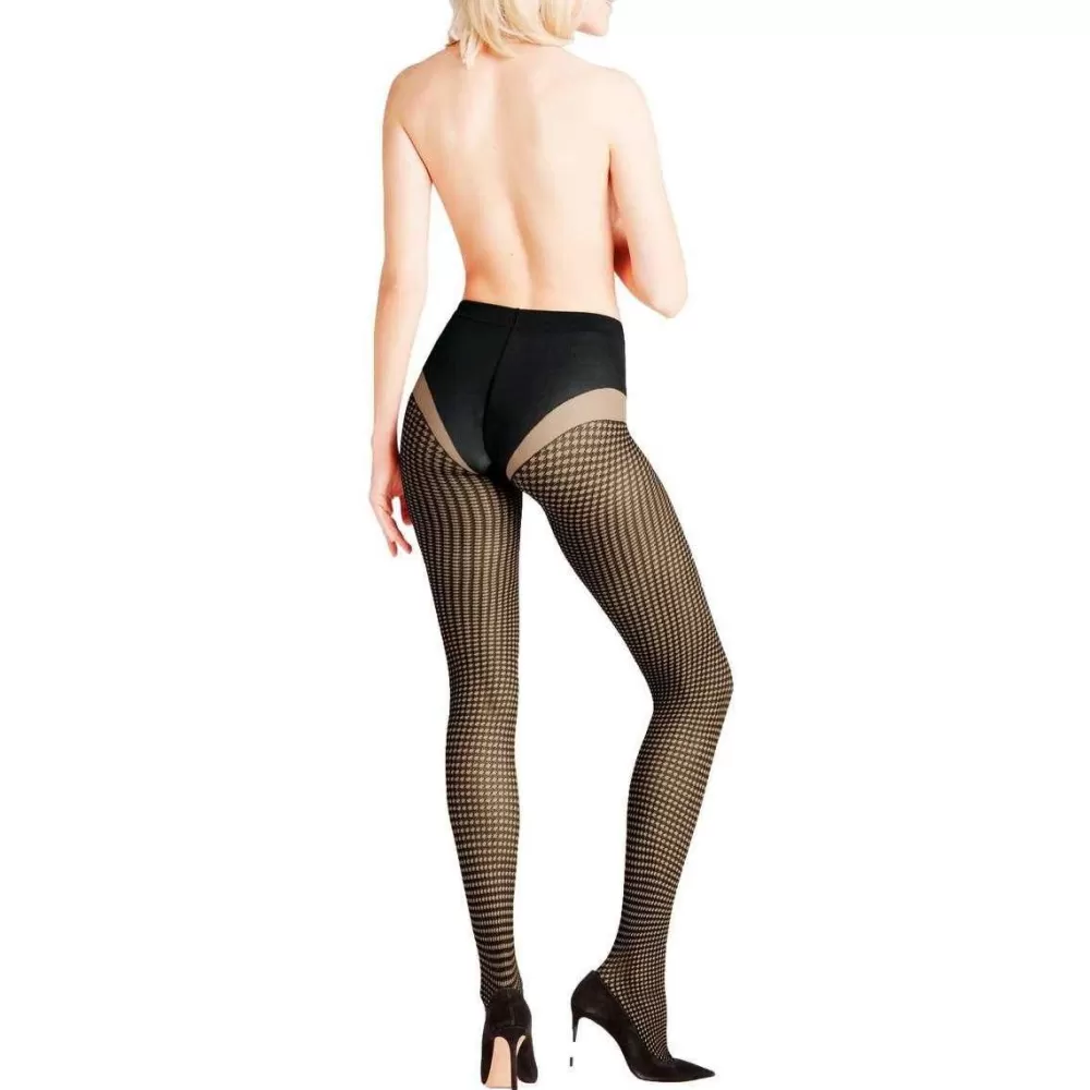 Falke Tights^Beige Houndstooth 15 Denier Tights