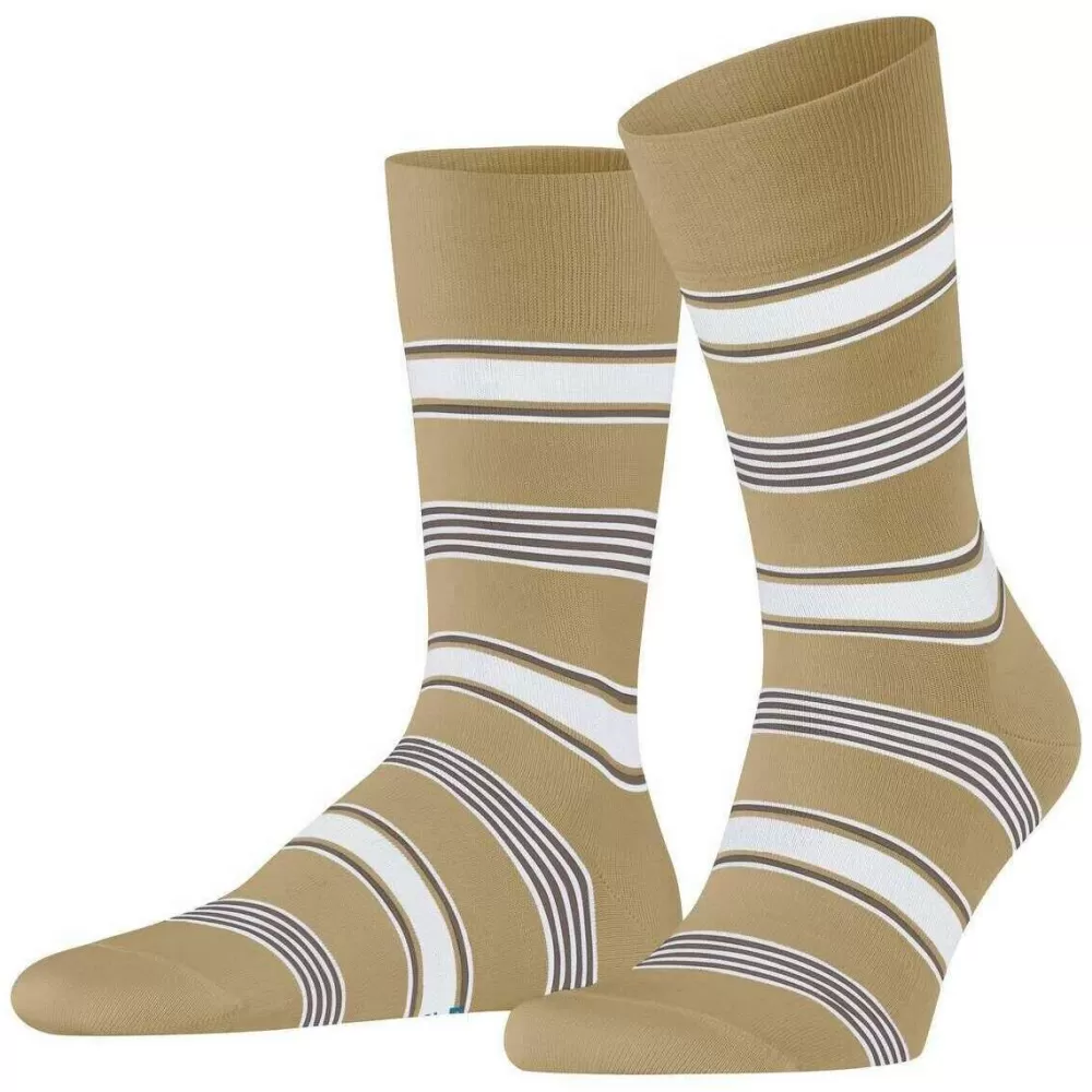 Falke Men's Socks^Beige Marina Stripe Socks