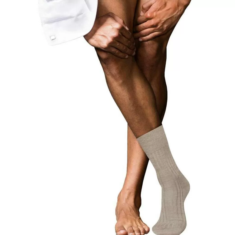Falke Men's Socks^Beige No 13 Finest Piuma Cotton Socks