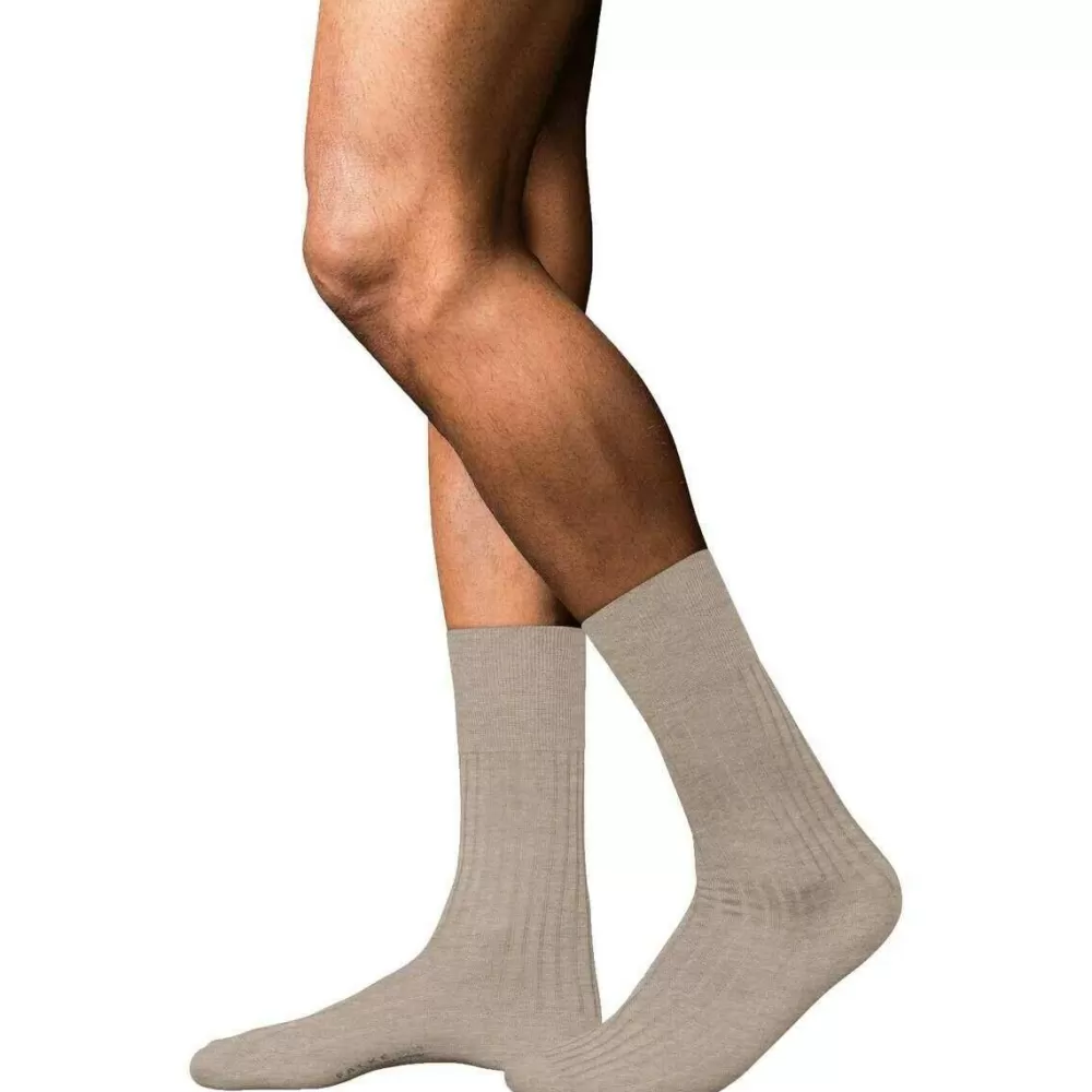 Falke Men's Socks^Beige No 13 Finest Piuma Cotton Socks