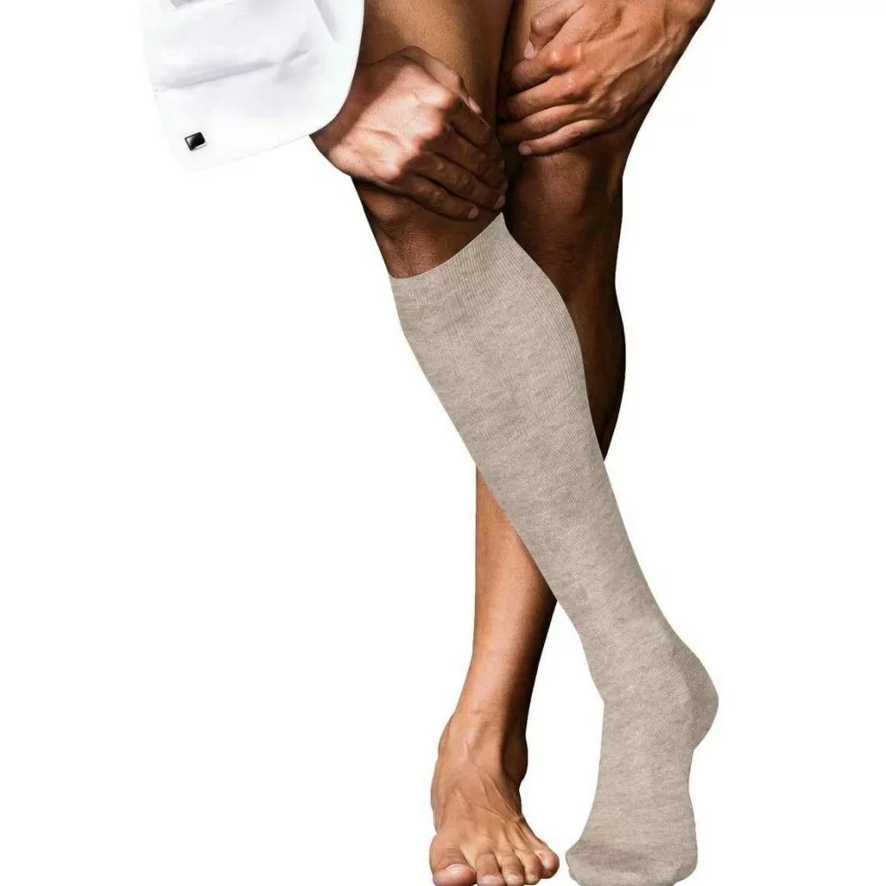 Falke Men's Socks^Beige No 9 Pure Fil D´Ecosse Knee High Socks