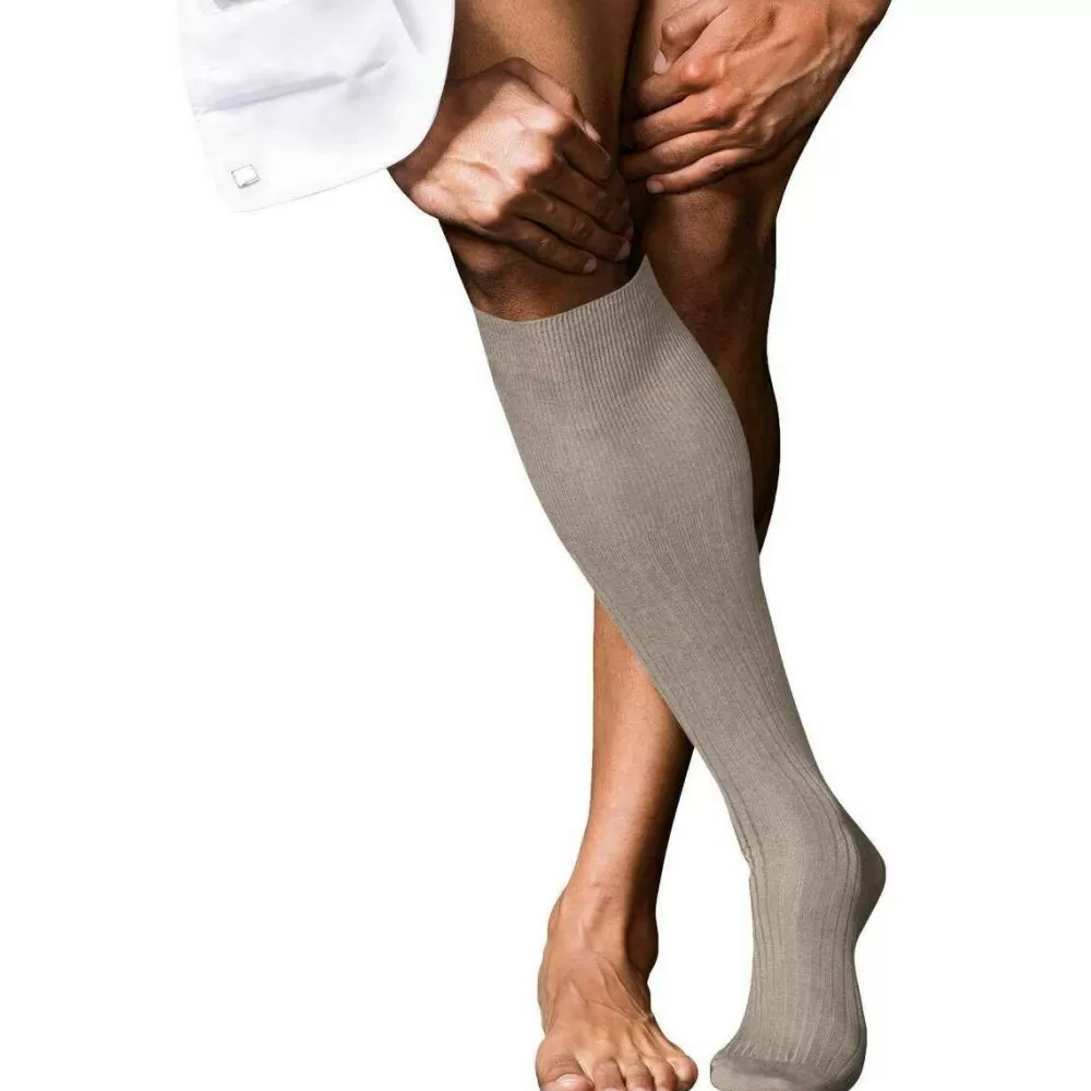 Falke Men's Socks^Beige No 10 Pure Fil D´Ecosse Knee High Socks