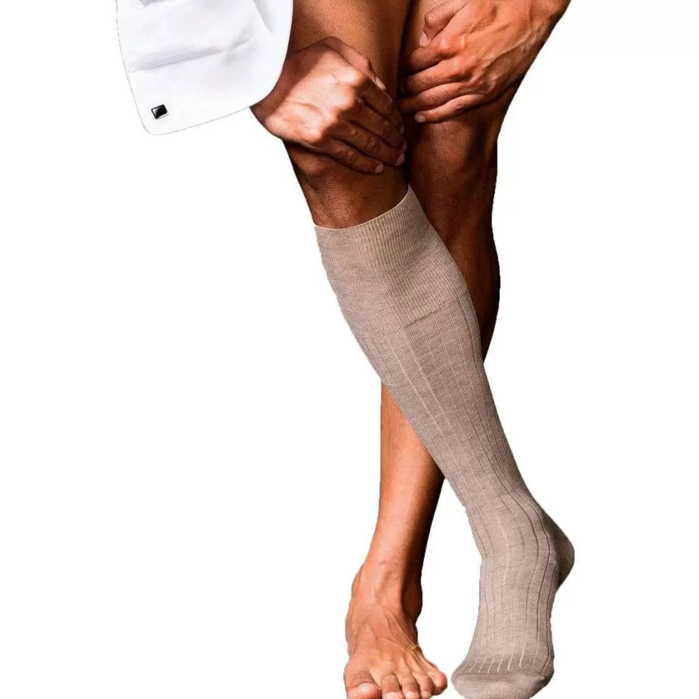 Falke Men's Socks^Beige No2 Finest Knee High Cashmere Socks