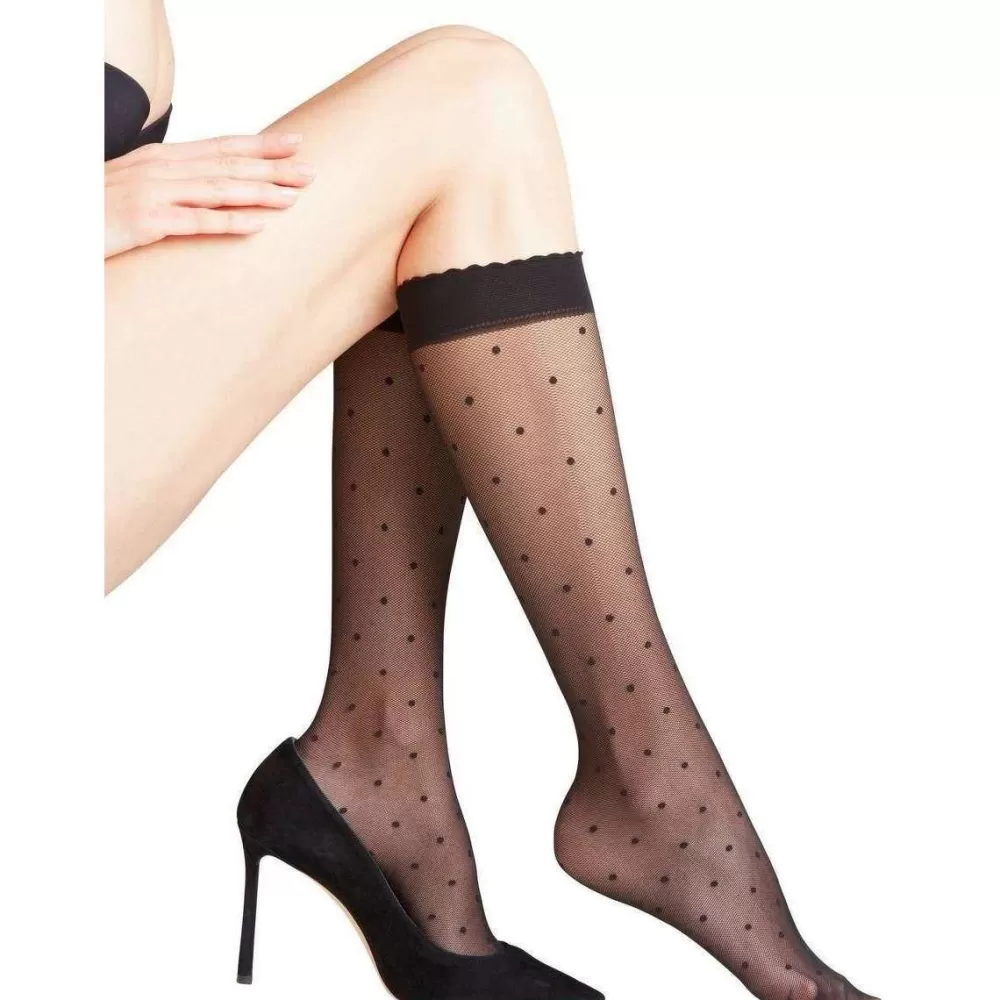 Falke Tights^Black Dot 15 Denier Knee High Tights