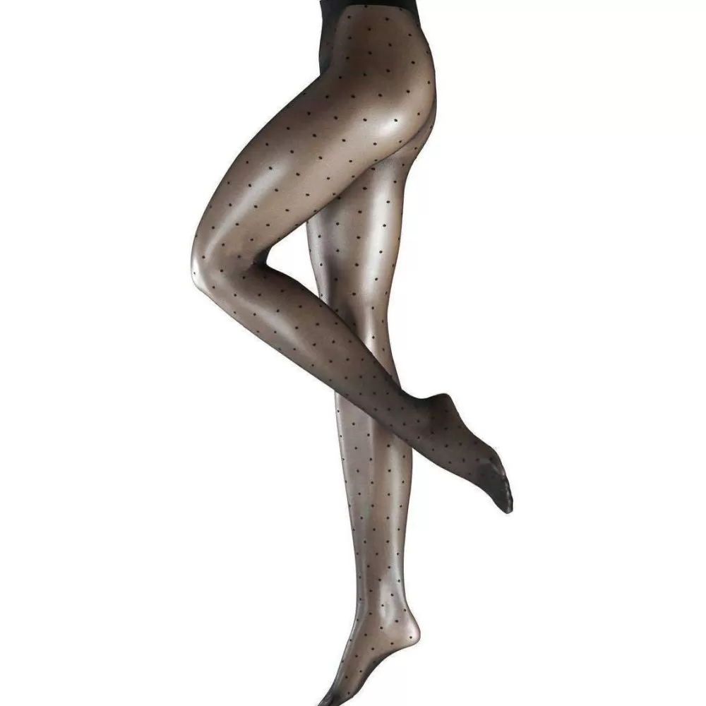 Falke Tights^Black Dotted 15 Denier Tights