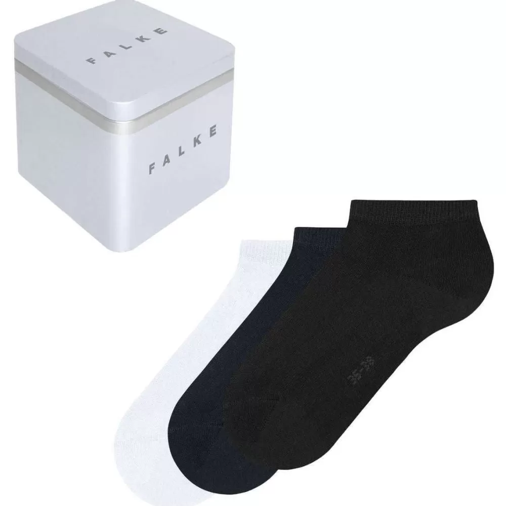 Falke Women's Socks^Black Happy Box 3 Pack Sneaker Socks