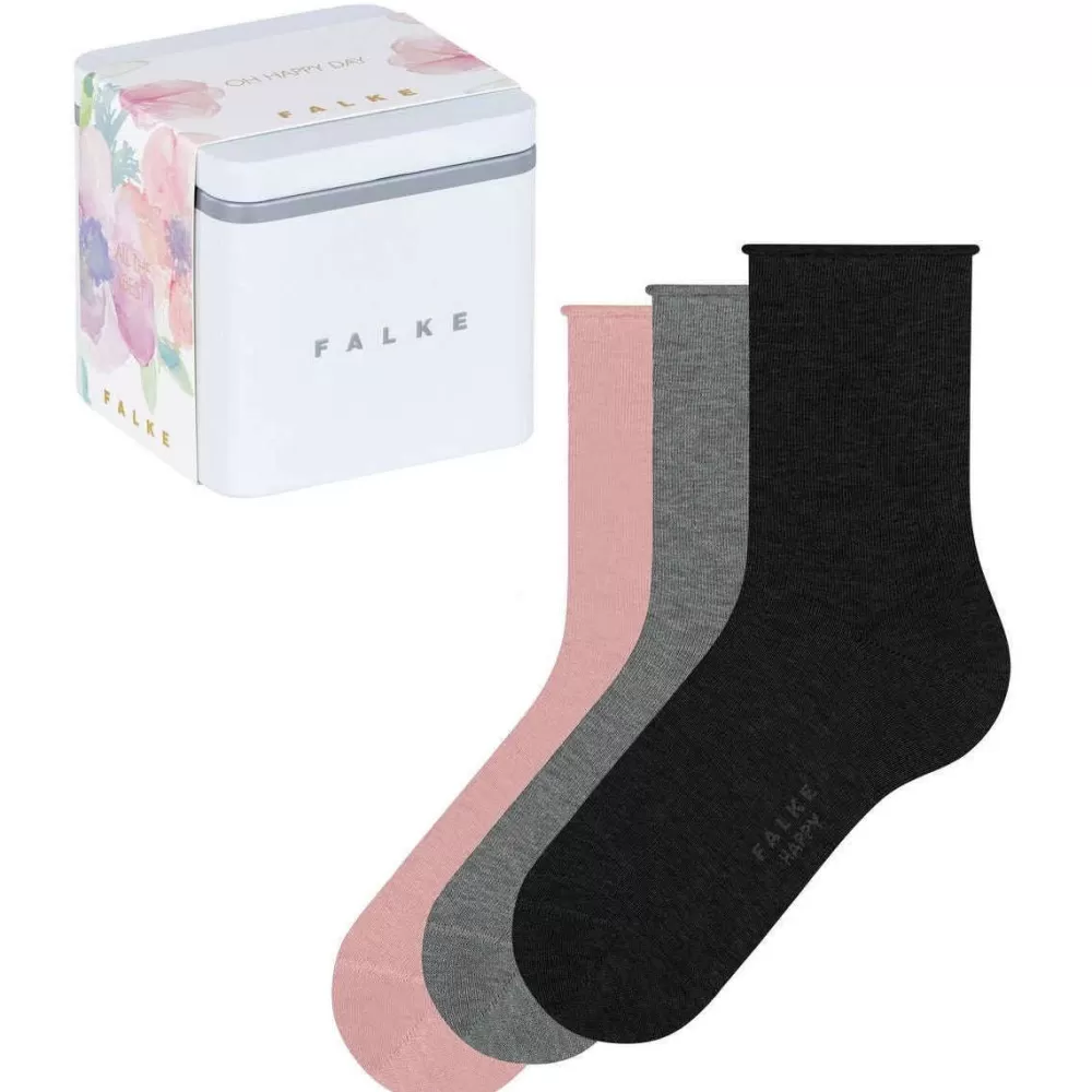 Falke Women's Socks^Black Happy Box Oh Happy Days 3 Pack Socks