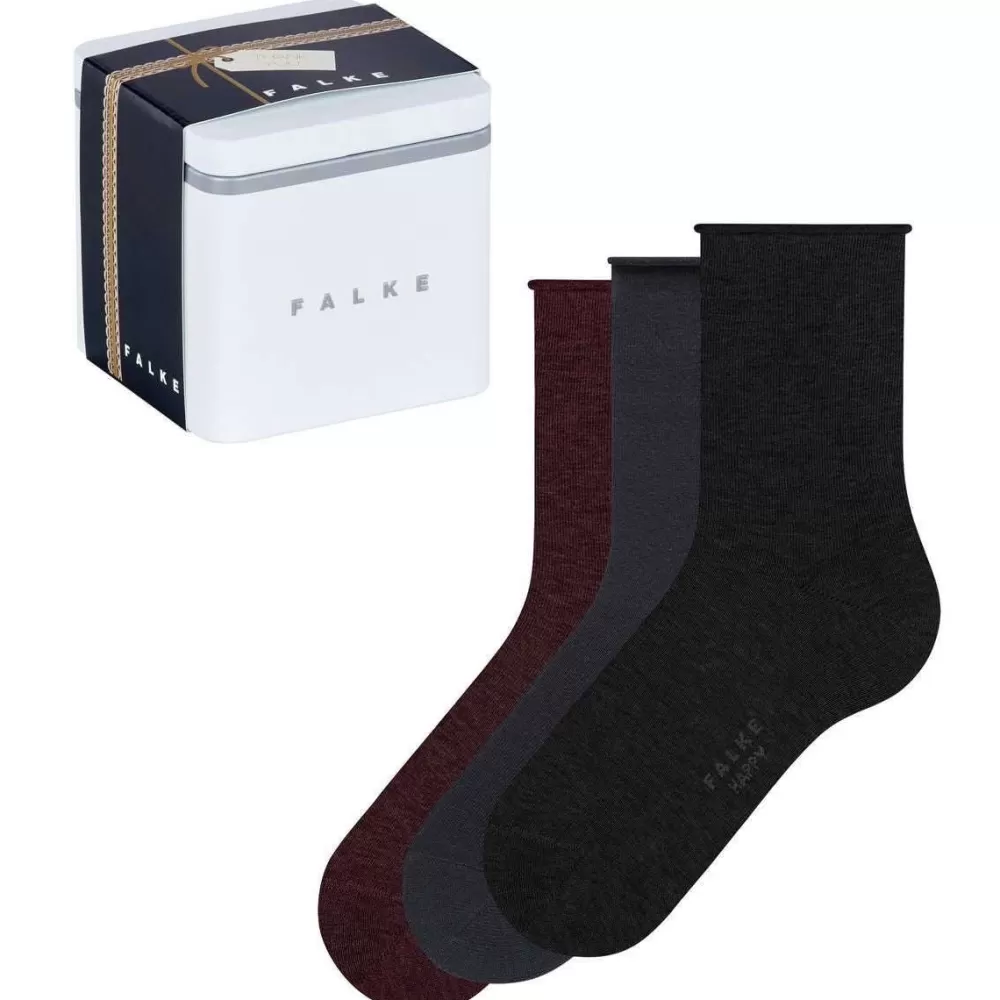 Falke Women's Socks^Black Happy Box Thank You 3 Pack Socks