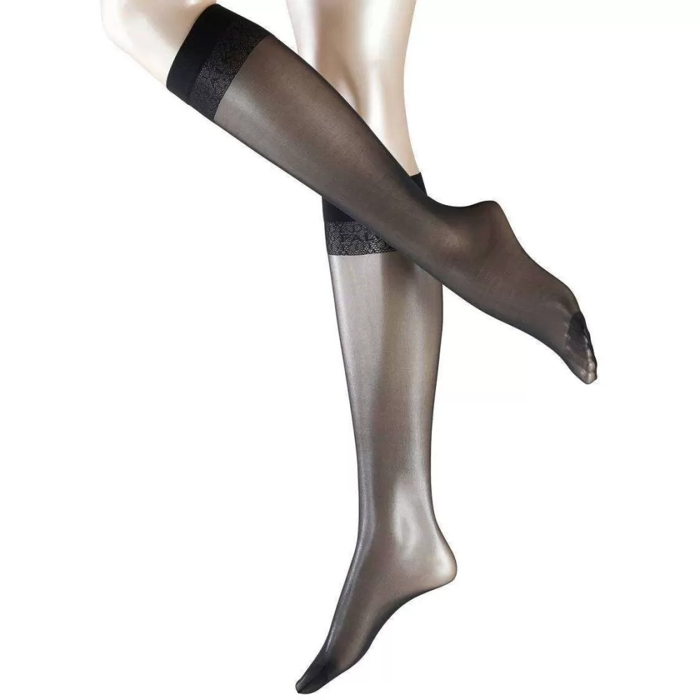 Falke Tights^Black Matte Deluxe 20 Denier Transparent Matte Knee High Tights