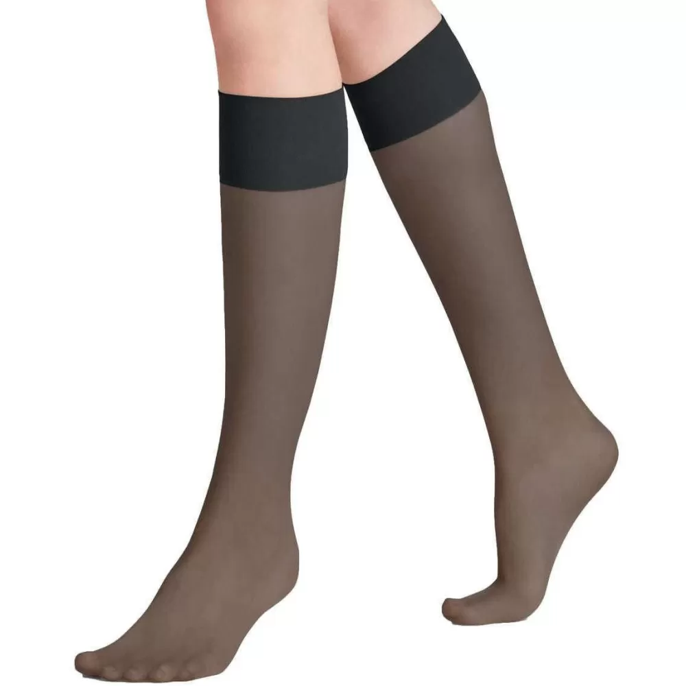 Falke Stockings^Black Pure Matt 20 Denier Knee High Stockings