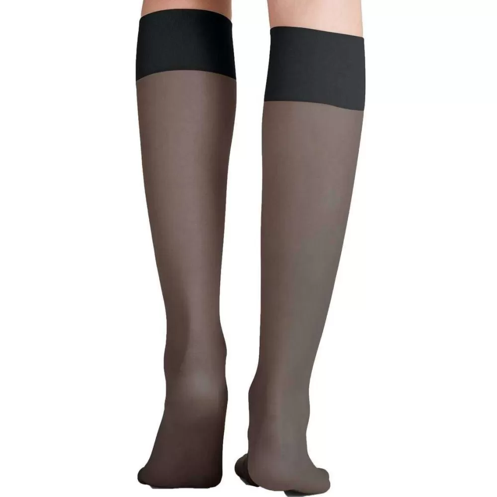 Falke Stockings^Black Pure Matt 20 Denier Knee High Stockings