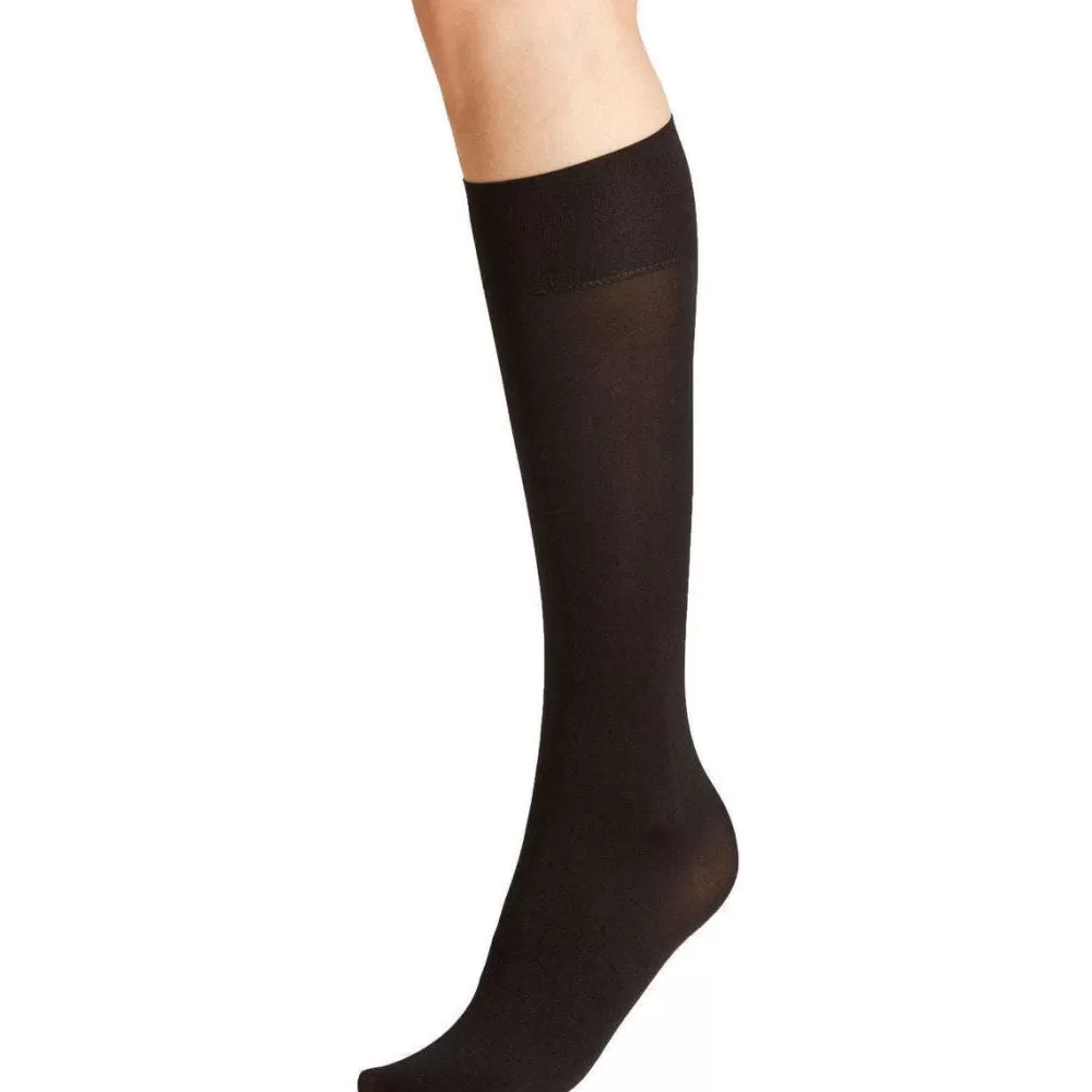 Falke Tights^Black Seidenglatt 40 Den Knee High Tights