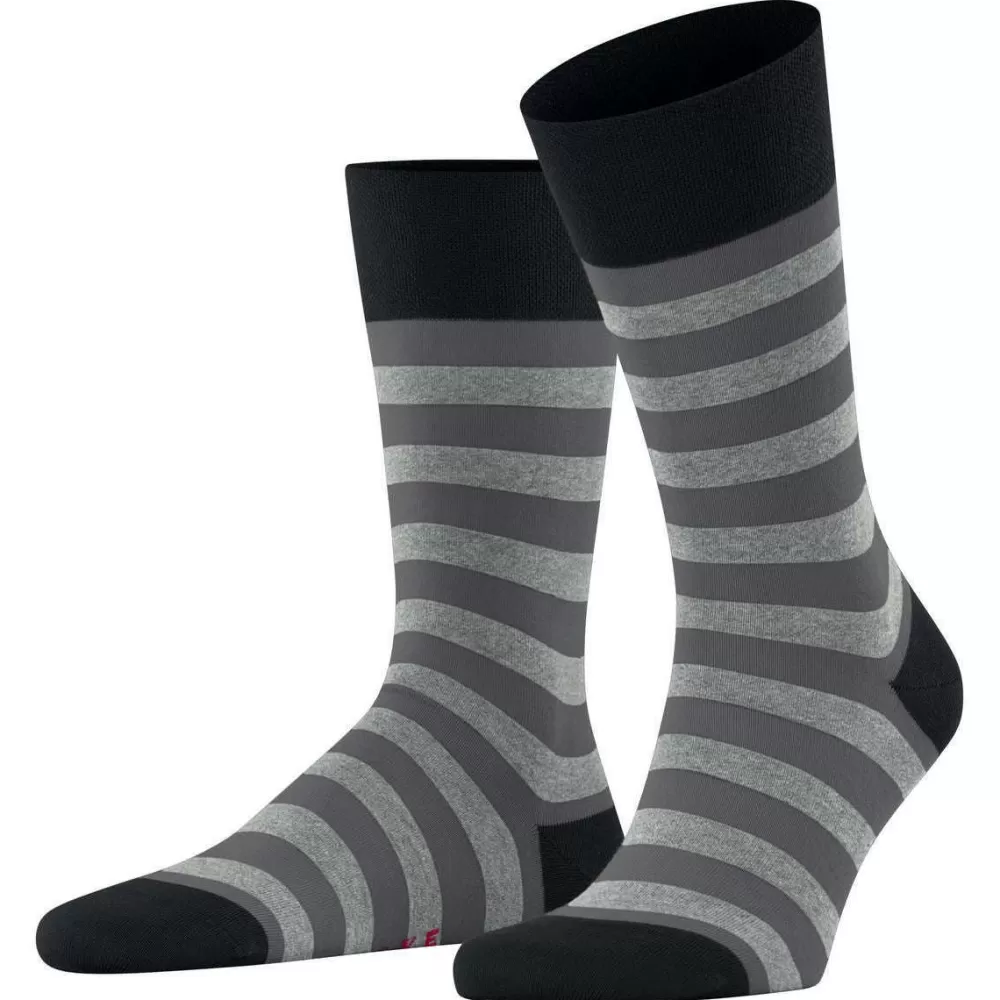 Falke Men's Socks^Black Sensitive Mapped Line Socks