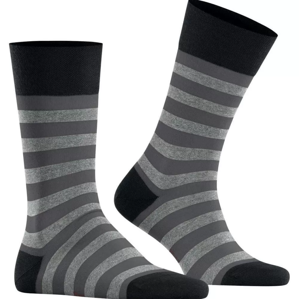Falke Men's Socks^Black Sensitive Mapped Line Socks