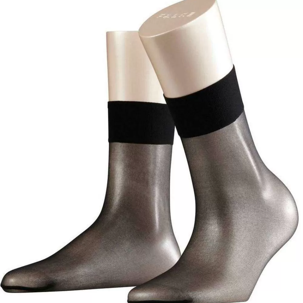 Falke Tights^Black Shelina Ultra-Transparent 12 Denier Anklet Tights
