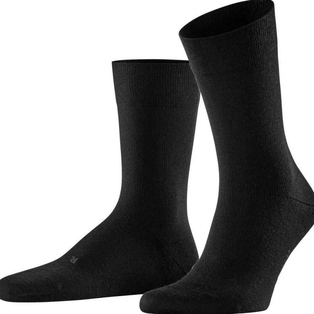Falke Men's Socks^Black Stabilizing Wool Everyday Socks