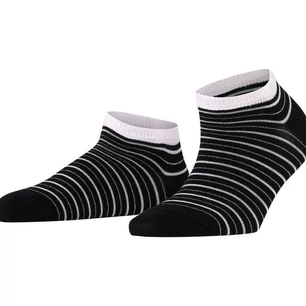 Falke Women's Socks^Black Stripe Shimmer Sneaker Socks