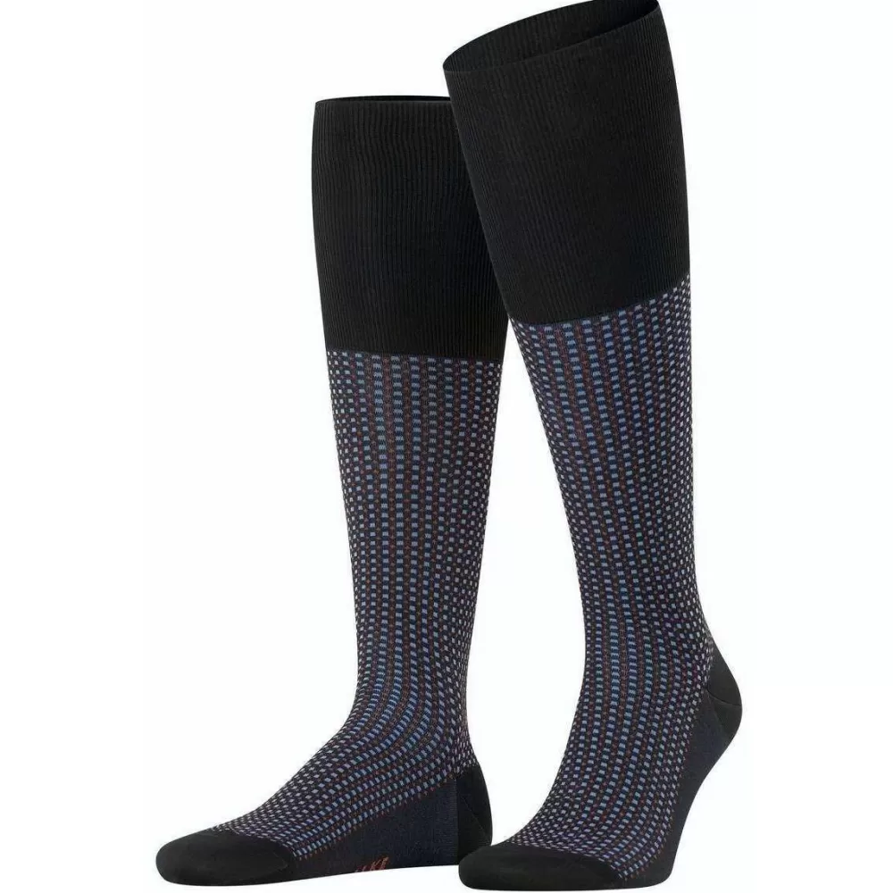 Falke Men's Socks^Black Uptown Tie Knee High Socks