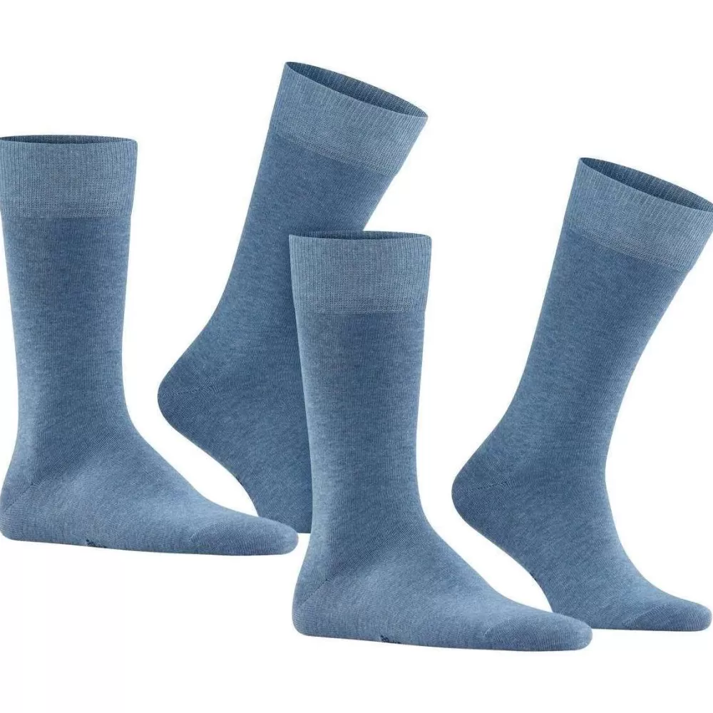 Falke Men's Socks^Blue Happy 2 Pack Socks