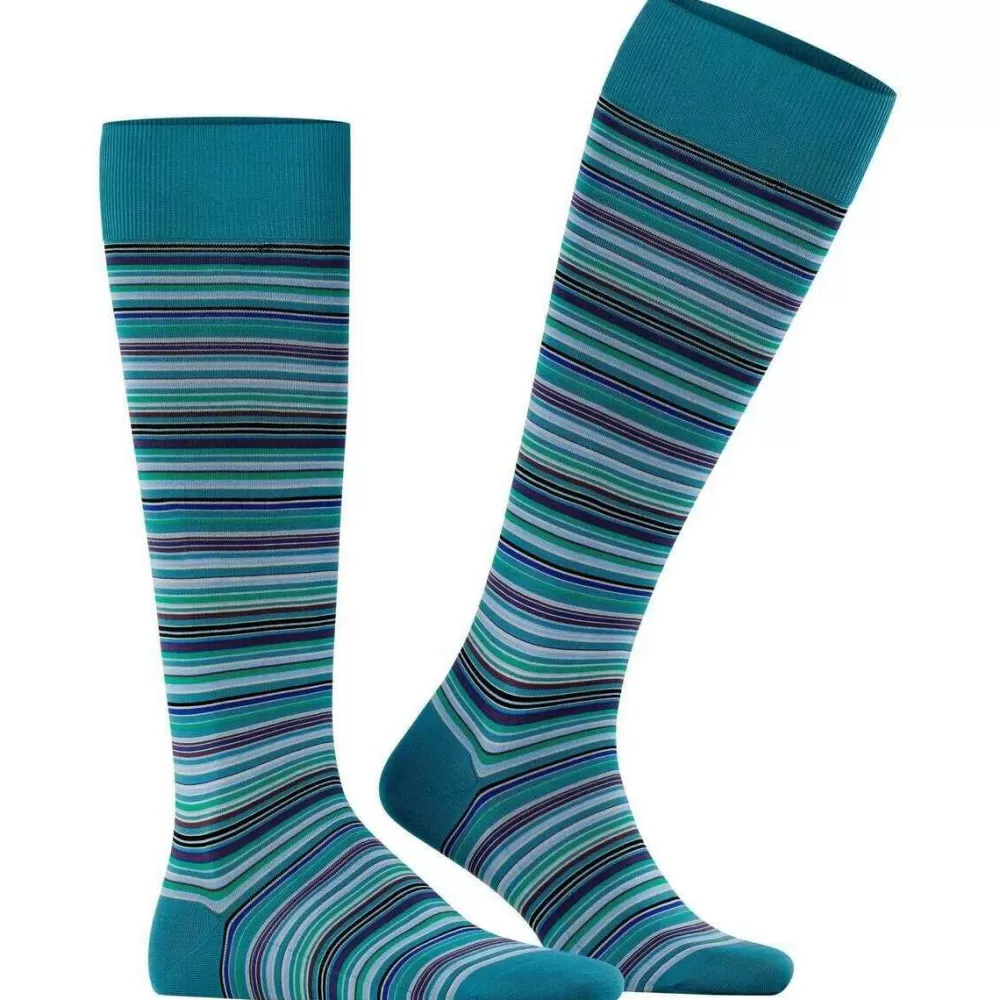 Falke Men's Socks^Blue Microblock Knee High Socks