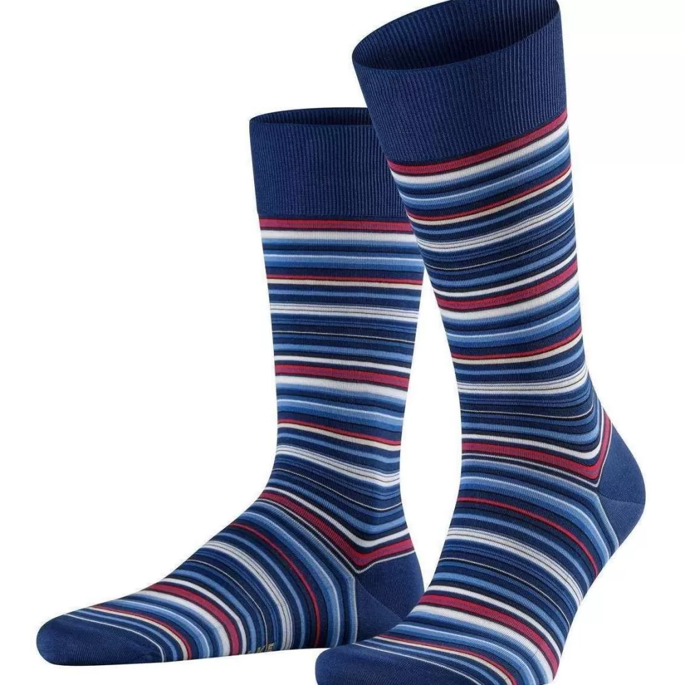 Falke Men's Socks^Blue Microblock Striped Socks