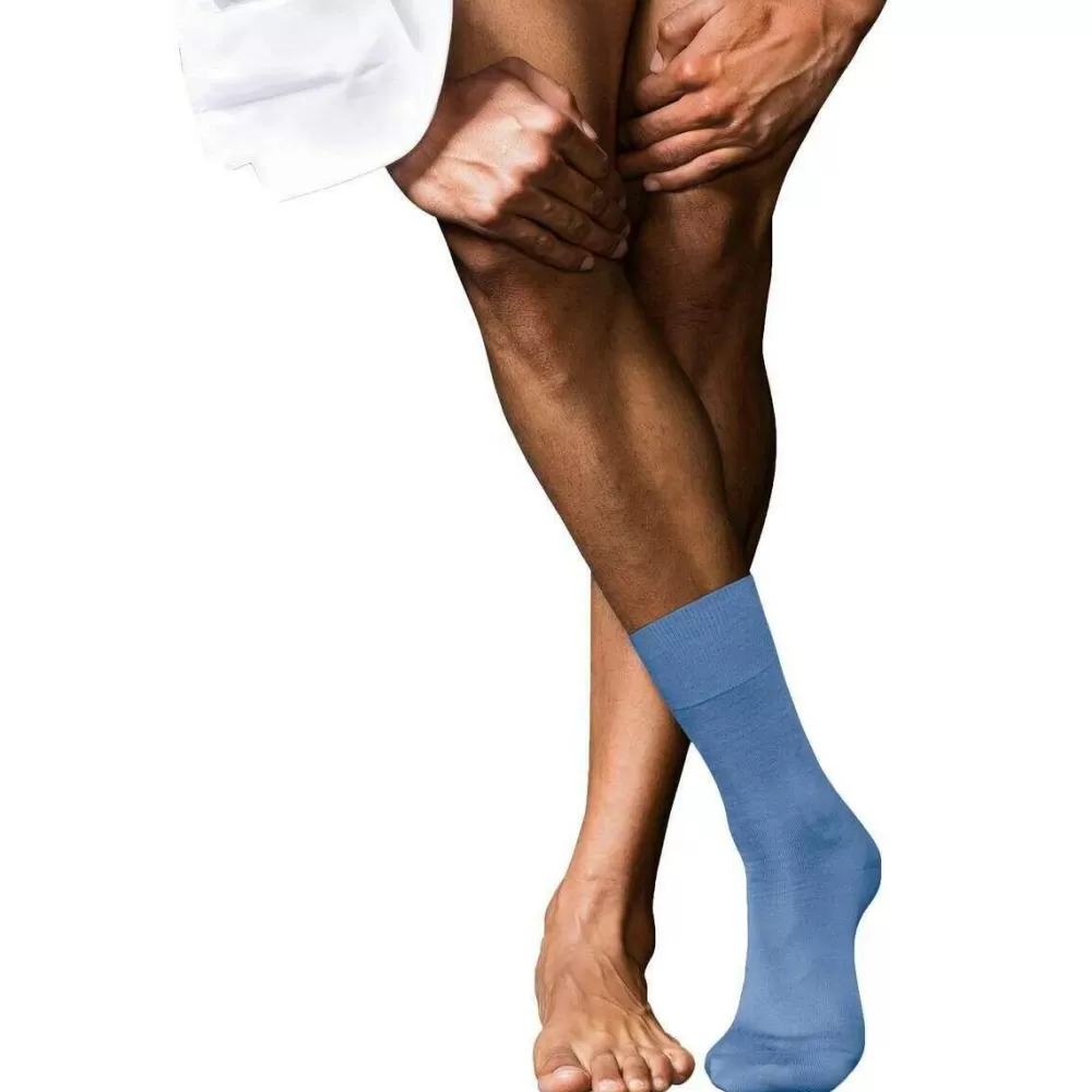 Falke Men's Socks^Blue No 6 Finest Merino Wool And Silk Socks