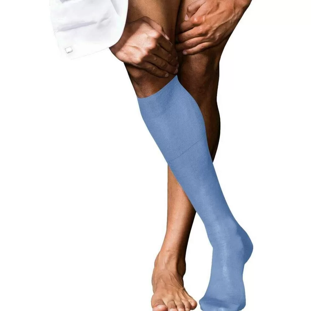 Falke Men's Socks^Blue No 9 Pure Fil D´Ecosse Knee High Socks