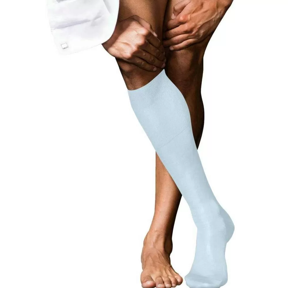 Falke Men's Socks^Blue No 9 Pure Fil D´Ecosse Knee High Socks
