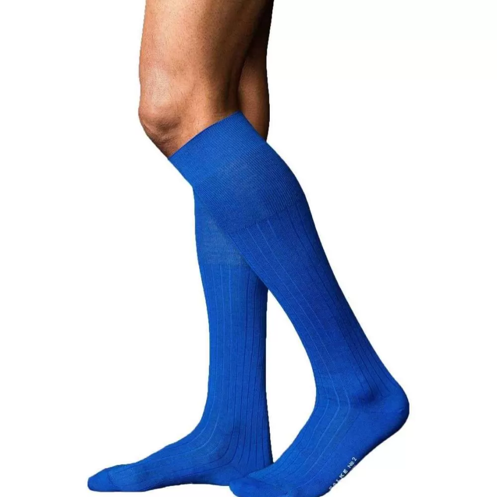 Falke Men's Socks^Blue No2 Finest Knee High Cashmere Socks