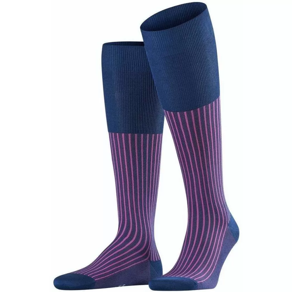 Falke Men's Socks^Blue Oxford Stripe Knee High Socks