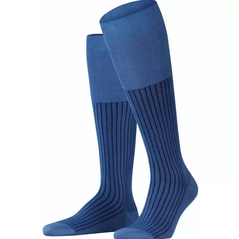 Falke Men's Socks^Blue Oxford Stripe Knee High Socks