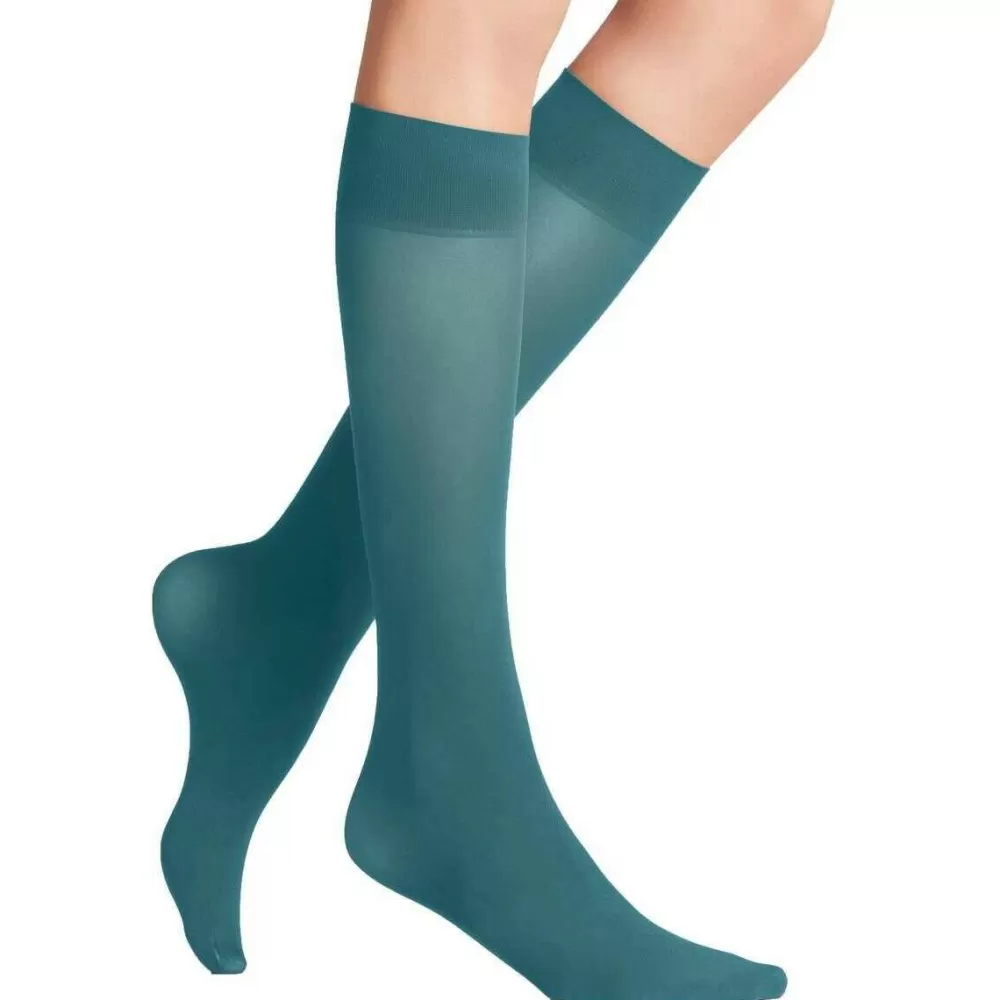 Falke Tights^Blue Pure Matt 50 Denier Knee High Tights