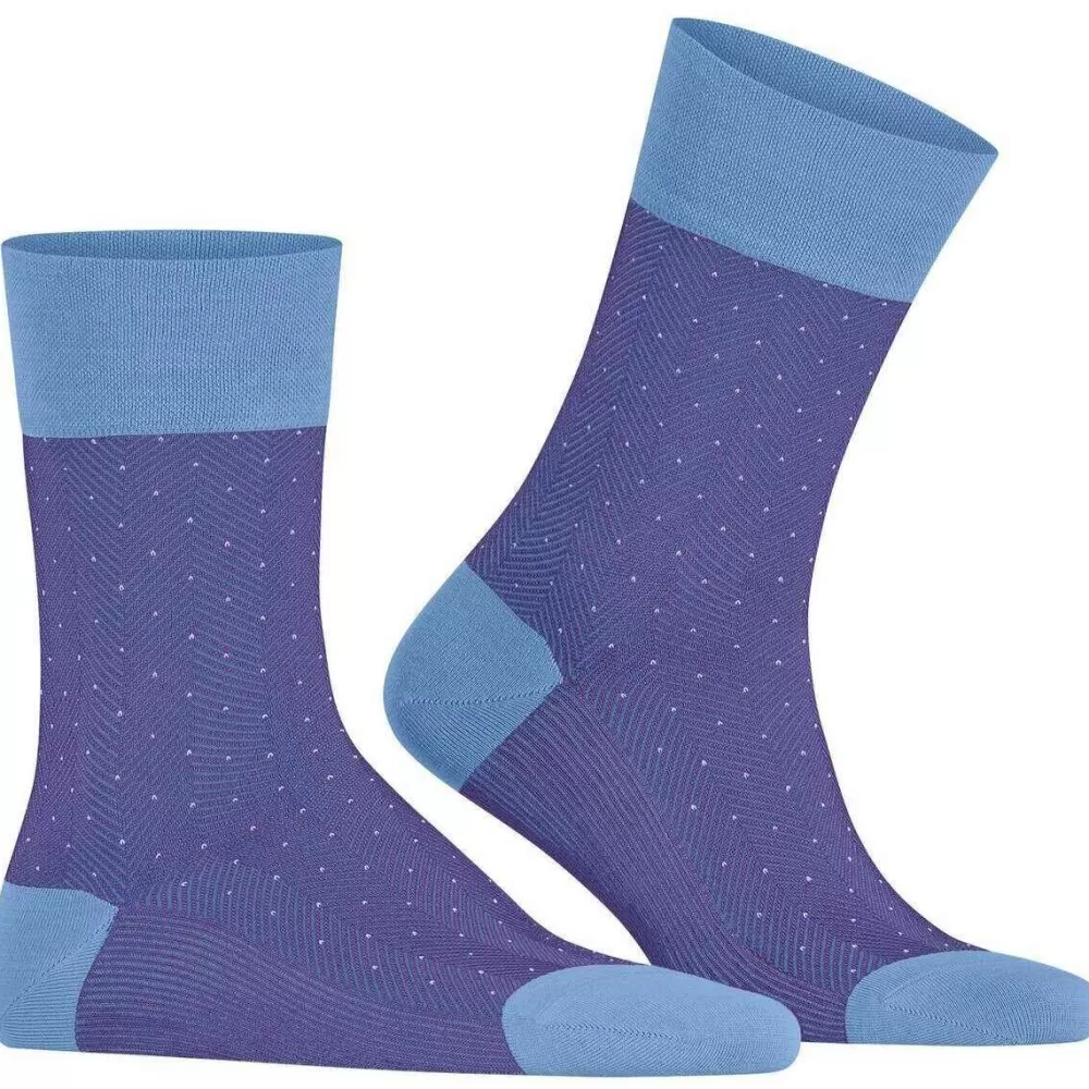 Falke Men's Socks^Blue Sensitive Herringbone Socks