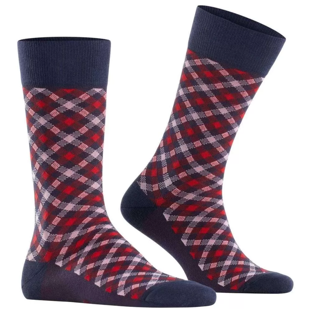 Falke Men's Socks^Blue Smart Check Socks