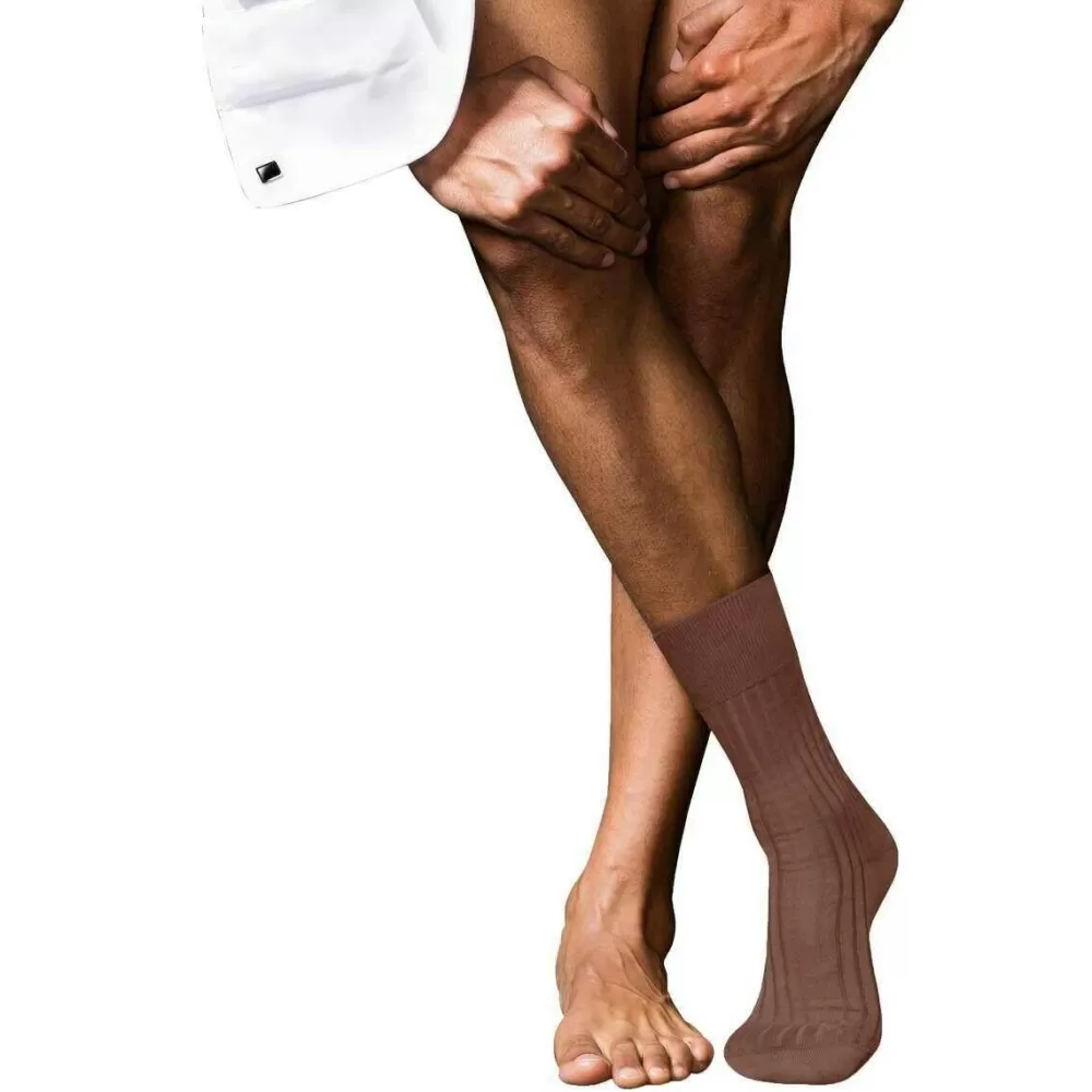 Falke Men's Socks^Brown No 13 Finest Piuma Cotton Socks