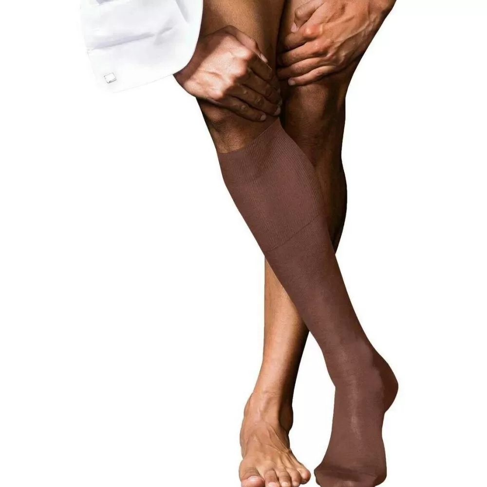 Falke Men's Socks^Brown No 9 Pure Fil D´Ecosse Knee High Socks