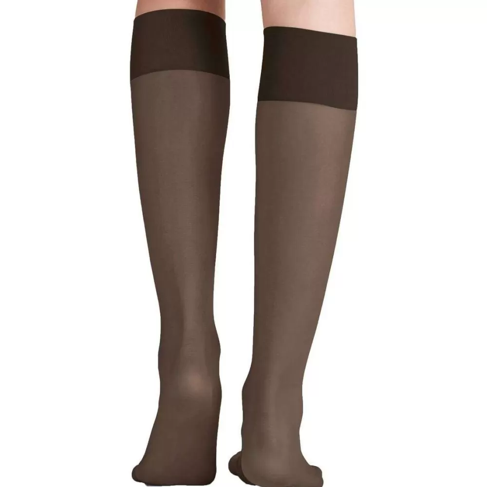 Falke Stockings^Brown Pure Matt 20 Denier Knee High Stockings