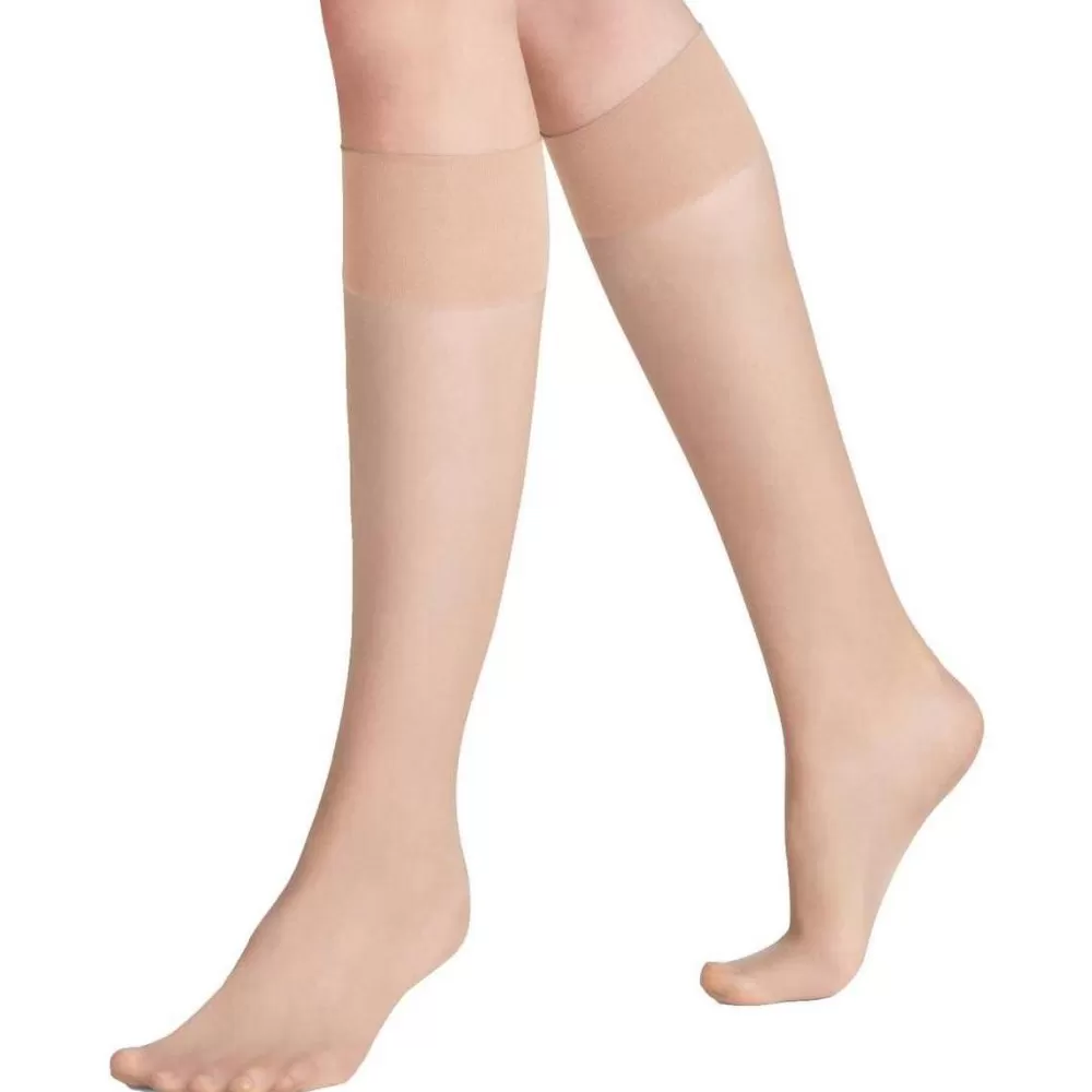 Falke Stockings^Cream Pure Matt 20 Denier Knee High Stockings