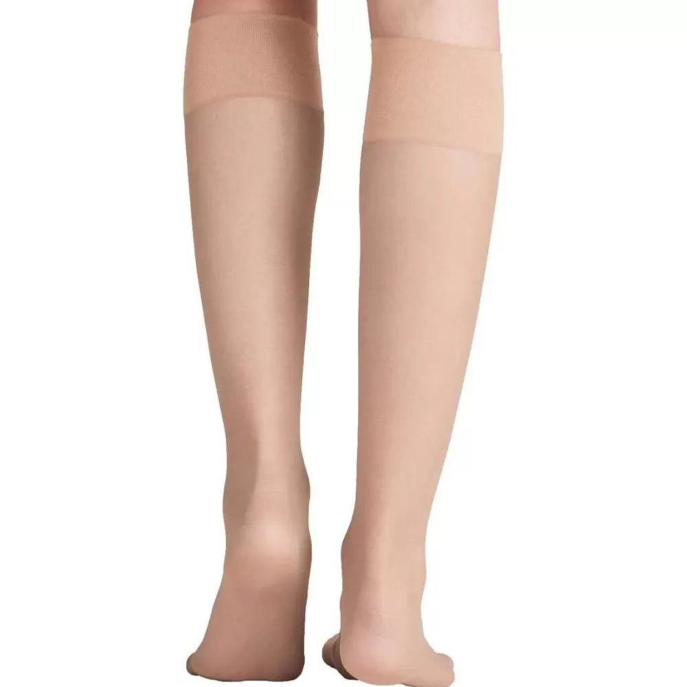 Falke Stockings^Cream Pure Matt 20 Denier Knee High Stockings