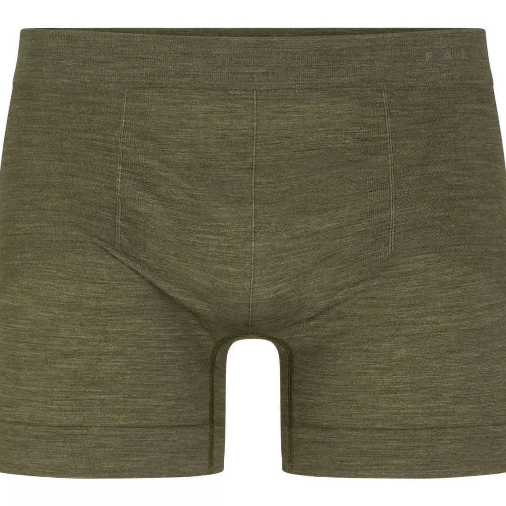 Falke Men's Underwear^Green Wool Tech Light Boxer Brief